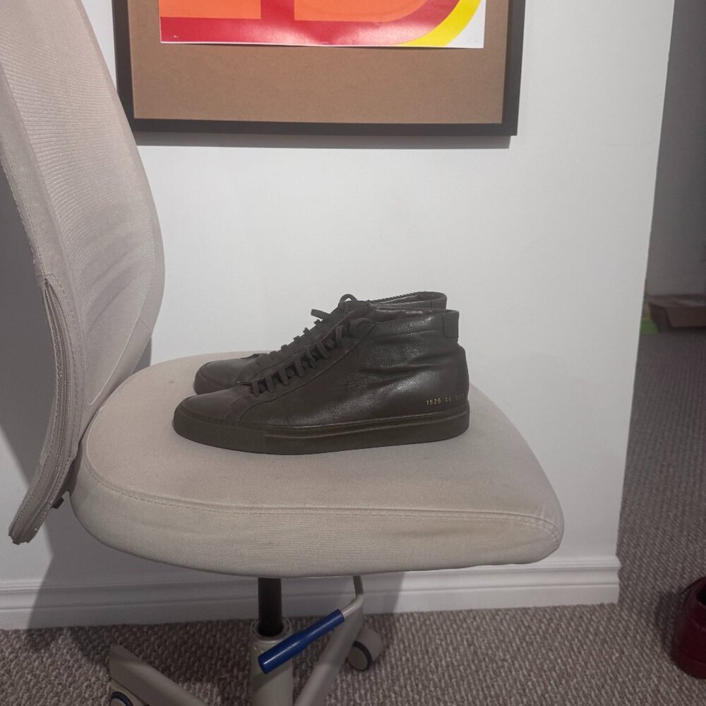 Common Projects Original Achilles Mid — Dark Brown Leather (Size 44)
